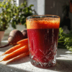 ABC Juice for Clear Skin: The Best Natural Glow Drink You Should Be Drinking Daily 4 ABC Juice for Clear Skin in a glass on kitchen counter