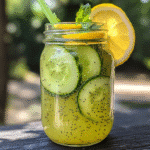 Glow Up Drink Recipe – The Best Natural Elixir for Radiant Skin & Energy 5 Glow up drink recipe with cucumber and lemon in mason jar