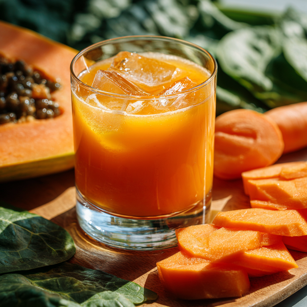 Fresh retinol juice recipe with natural ingredients