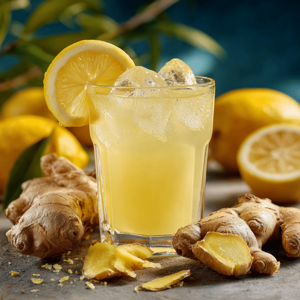 Whole Lemon Glow Drink with full lemon, peel, and ginger